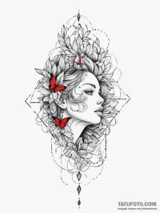 Tattoo sketch red - эскиз тату (№1756495440_0, 29.08.2025 19:24) — Tatufoto.com