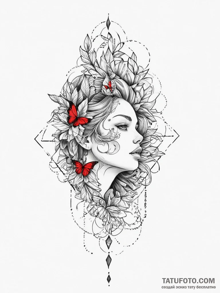 Tattoo sketch red - эскиз тату (№1756495440_0, 29.08.2025 19:24) — Tatufoto.com