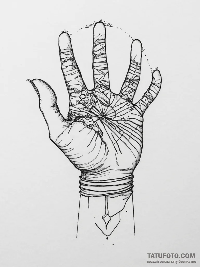 Tattoo sketch hands with a map, concept art f... - эскиз тату (№1756495852_0, 29.08.2025 19:30) — Tatufoto.com