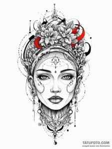 Tattoo sketch holy person, tattoo drawing out... - эскиз тату (№1756497877_0, 29.08.2025 20:04) — Tatufoto.com