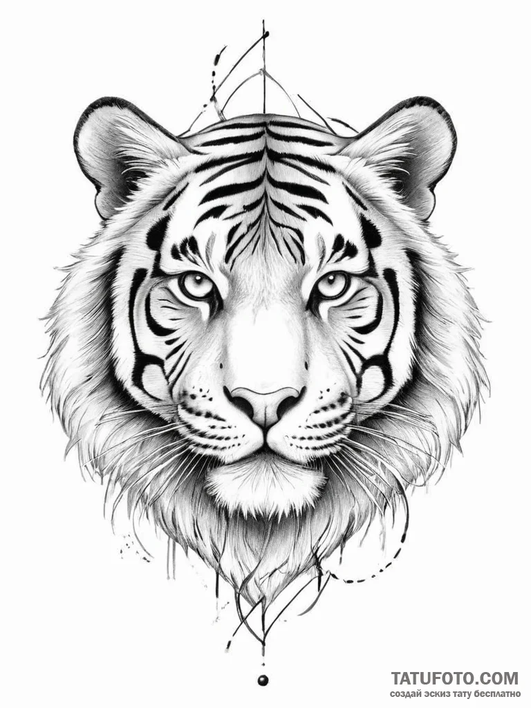 Tattoo sketch tiger's eye - эскиз тату (№1756498288_0, 29.08.2025 20:11) — Tatufoto.com