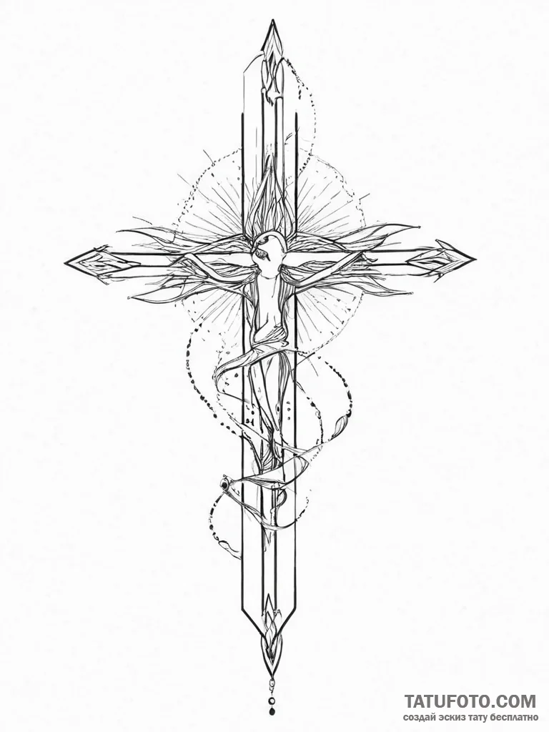 Tattoo sketch cosmic self, tattoo line art, f... - эскиз тату (№1756498684_0, 29.08.2025 20:18) — Tatufoto.com