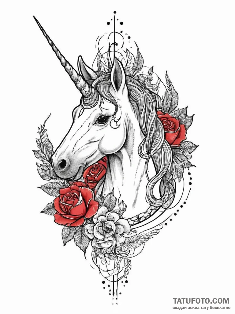 Tattoo sketch unicorn horn, tattoo drawing ou... - эскиз тату (№1756499286_0, 29.08.2025 20:28) — Tatufoto.com