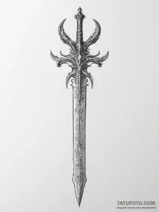 Tattoo sketch demon sword - эскиз тату (№1756501293_0, 29.08.2025 21:01) — Tatufoto.com