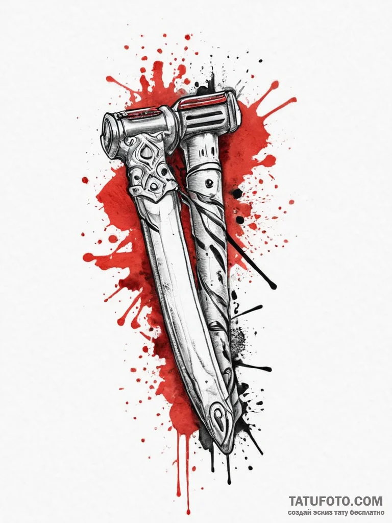 Tattoo sketch straight razor, concept art for... - эскиз тату (№1756501898_0, 29.08.2025 21:11) — Tatufoto.com