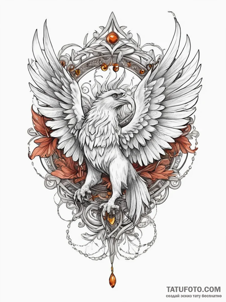Tattoo sketch griffin, ink illustration for t... - эскиз тату (№1756502707_0, 29.08.2025 21:25) — Tatufoto.com