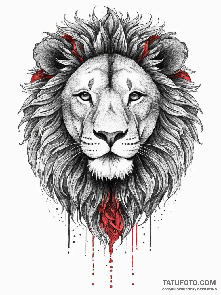 Tattoo sketch узор в виде льва, ink illustrat... - эскиз тату (№1756512218_0, 30.08.2025 00:03) — Tatufoto.com