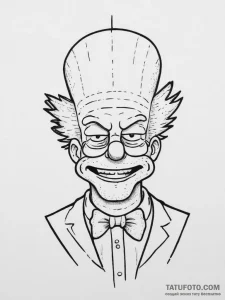 Tattoo sketch the simpsons krusty the clown,... - эскиз тату (№1756566016_0, 30.08.2025 15:00) — Tatufoto.com