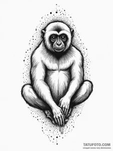 Tattoo sketch gibbon, tattoo flash sheet desi... - эскиз тату (№1756566406_0, 30.08.2025 15:06) — Tatufoto.com