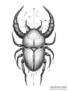 Tattoo sketch hercules beetle, ink illustrati... - эскиз тату (№1756566992_0, 30.08.2025 15:16) — Tatufoto.com