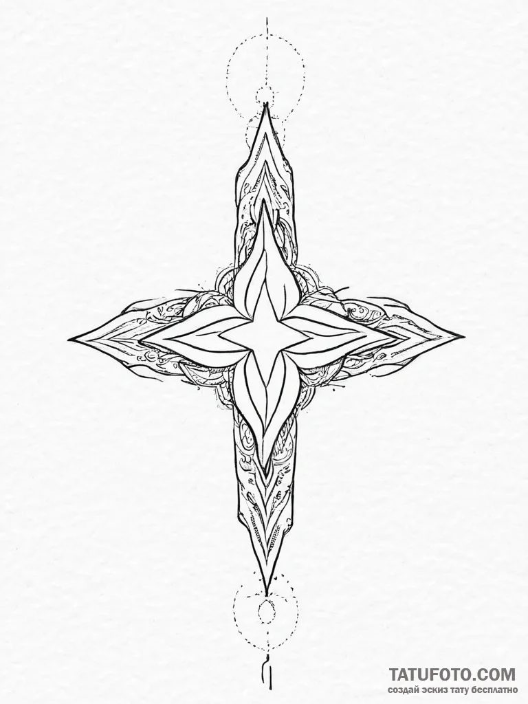 Tattoo sketch star with a symbol, tattoo line... - эскиз тату (№1756567383_0, 30.08.2025 15:23) — Tatufoto.com