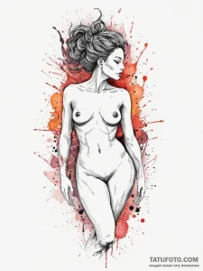 Tattoo sketch nymph tattoo, concept art for t... - эскиз тату (№1756569331_0, 30.08.2025 15:55) — Tatufoto.com