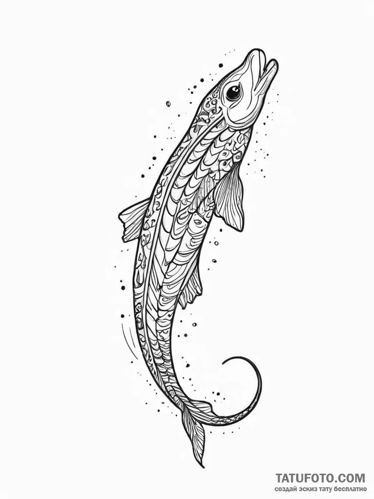 Tattoo sketch lamprey, artistic tattoo sketch... - эскиз тату (№1756569916_0, 30.08.2025 16:05) — Tatufoto.com