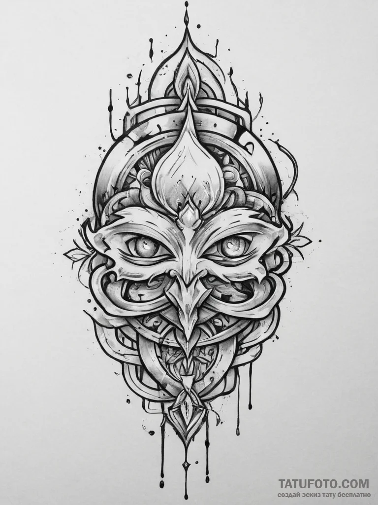 Tattoo sketch sacred source, tattoo line art,... - эскиз тату (№1756570696_0, 30.08.2025 16:18) — Tatufoto.com