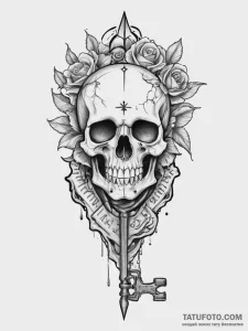 Tattoo sketch soldier with a key, concept art... - эскиз тату (№1756573052_0, 30.08.2025 16:57) — Tatufoto.com