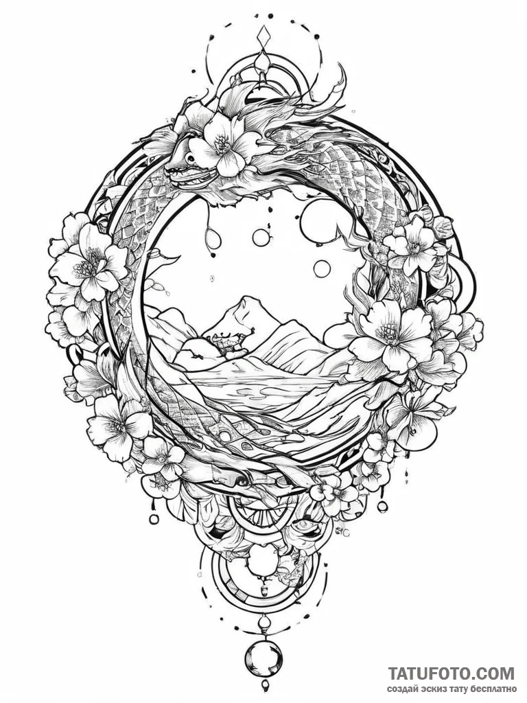 Tattoo sketch crystal ball, tattoo flash shee... - эскиз тату (№1756573250_0, 30.08.2025 17:00) — Tatufoto.com