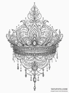 Tattoo sketch crown, concept art for tattoo,... - эскиз тату (№1756573445_0, 30.08.2025 17:04) — Tatufoto.com