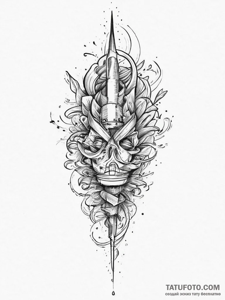 Tattoo sketch air, ink illustration for tatto... - эскиз тату (№1756575032_0, 30.08.2025 17:30) — Tatufoto.com