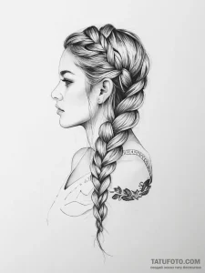 Tattoo sketch braid - эскиз тату (№1756575230_0, 30.08.2025 17:33) — Tatufoto.com