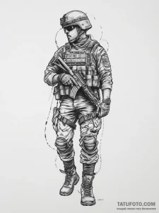 Tattoo sketch soldier with a letter, tattoo s... - эскиз тату (№1756578209_0, 30.08.2025 18:23) — Tatufoto.com