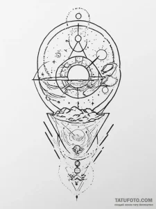Tattoo sketch cosmic world, tattoo line art,... - эскиз тату (№1756579013_0, 30.08.2025 18:36) — Tatufoto.com