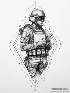 Tattoo sketch soldier with a book, tattoo ske... - эскиз тату (№1756579801_0, 30.08.2025 18:50) — Tatufoto.com