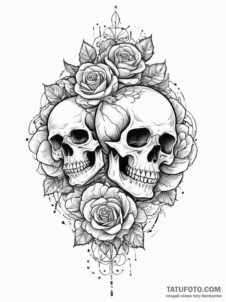 Tattoo sketch skeleton, tattoo line art, bold... - эскиз тату (№1756580197_0, 30.08.2025 18:56) — Tatufoto.com