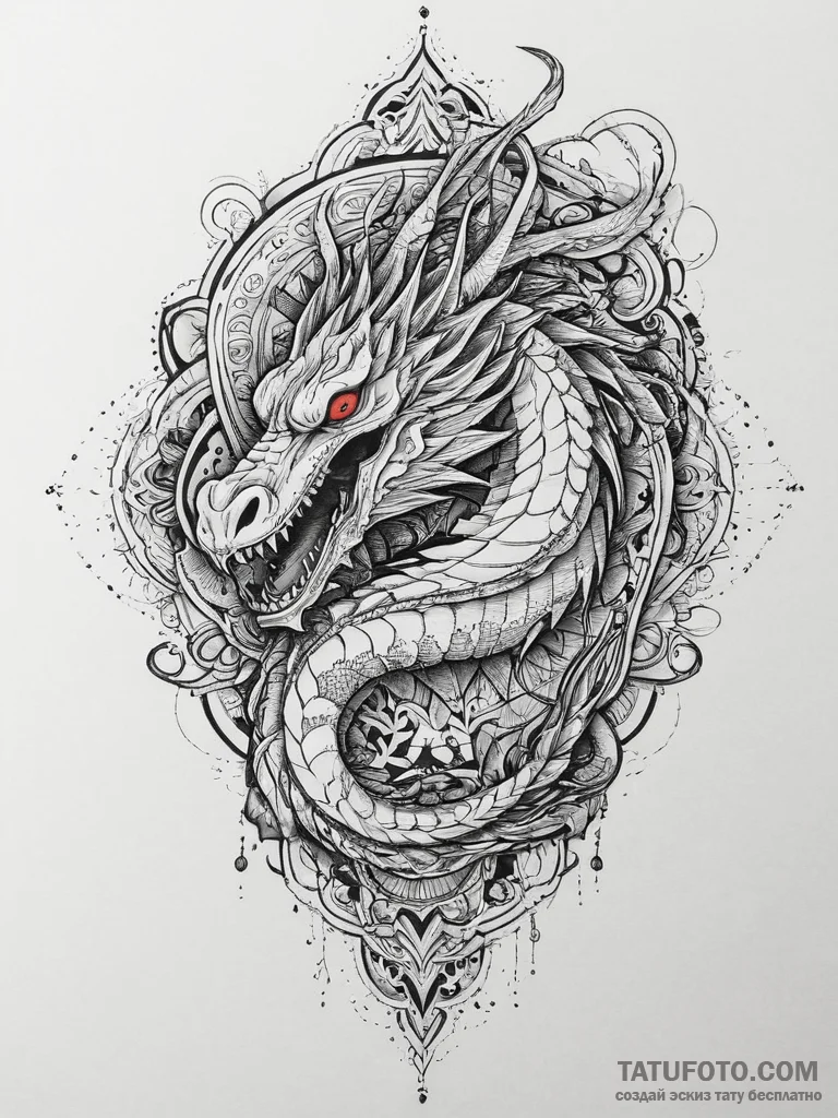 Tattoo sketch basilisk stare, concept art for... - эскиз тату (№1756584596_0, 30.08.2025 20:09) — Tatufoto.com