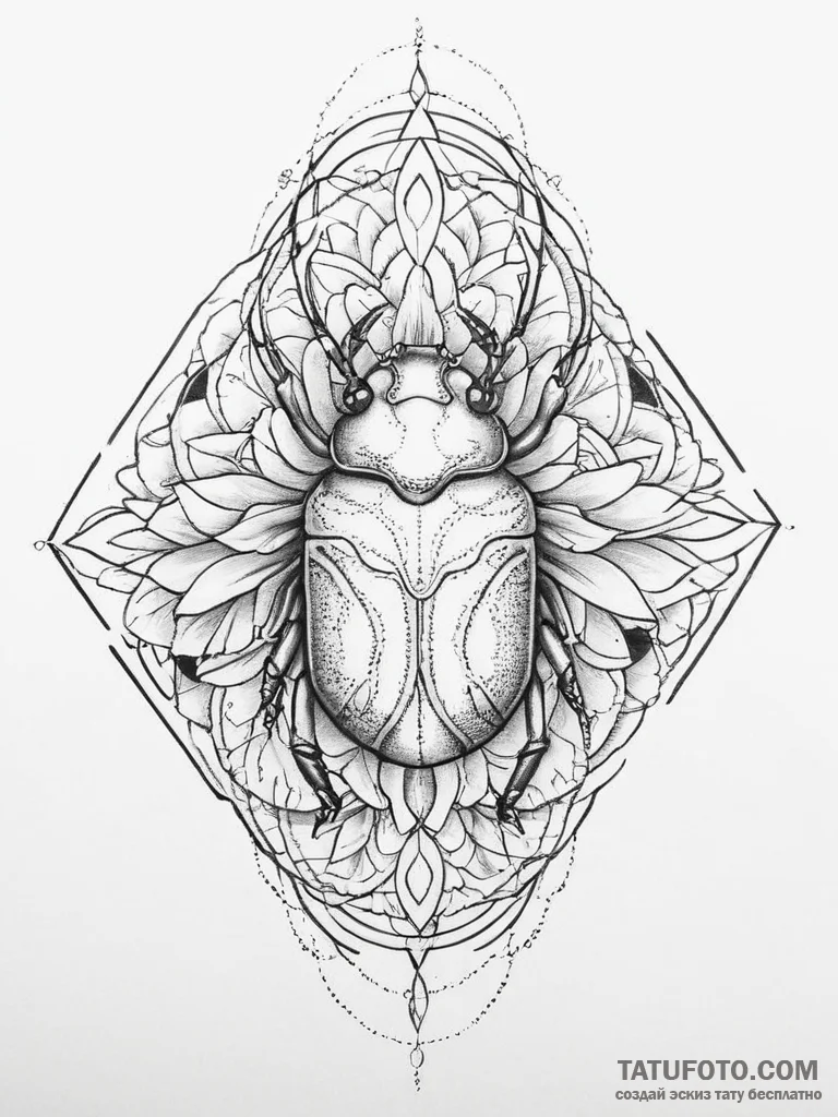Tattoo sketch sap beetle, tattoo line art, on... - эскиз тату (№1756584791_0, 30.08.2025 20:13) — Tatufoto.com