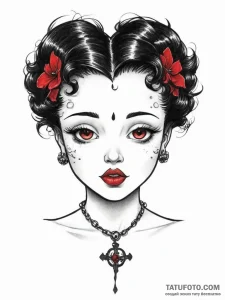 Tattoo sketch betty boop portrait, concept ar... - эскиз тату (№1756584986_0, 30.08.2025 20:16) — Tatufoto.com