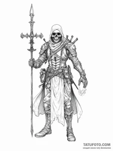 Tattoo sketch soldier with a necromancer - эскиз тату (№1756585181_0, 30.08.2025 20:19) — Tatufoto.com
