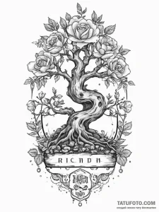 Tattoo sketch bonsai tree with a zen garden,... - эскиз тату (№1756586571_0, 30.08.2025 20:42) — Tatufoto.com