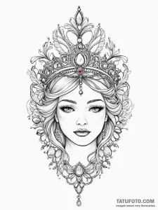 Tattoo sketch tiara, tattoo line art, neo tra... - эскиз тату (№1756587175_0, 30.08.2025 20:52) — Tatufoto.com