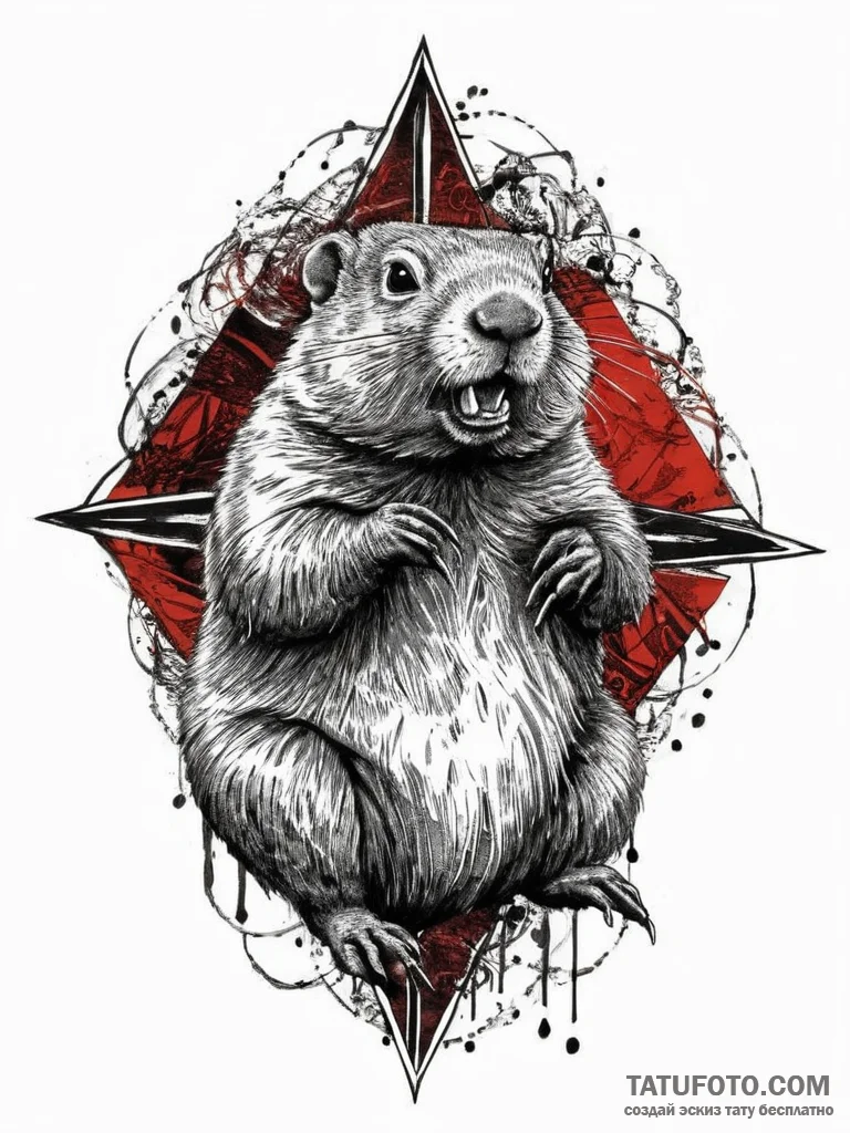 Tattoo sketch groundhog, artistic tattoo sket... - эскиз тату (№1756587978_0, 30.08.2025 21:06) — Tatufoto.com