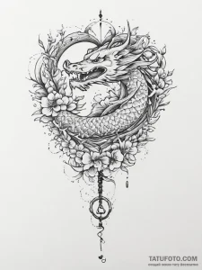 Tattoo sketch house key with a heart, tattoo... - эскиз тату (№1756588376_0, 30.08.2025 21:12) — Tatufoto.com