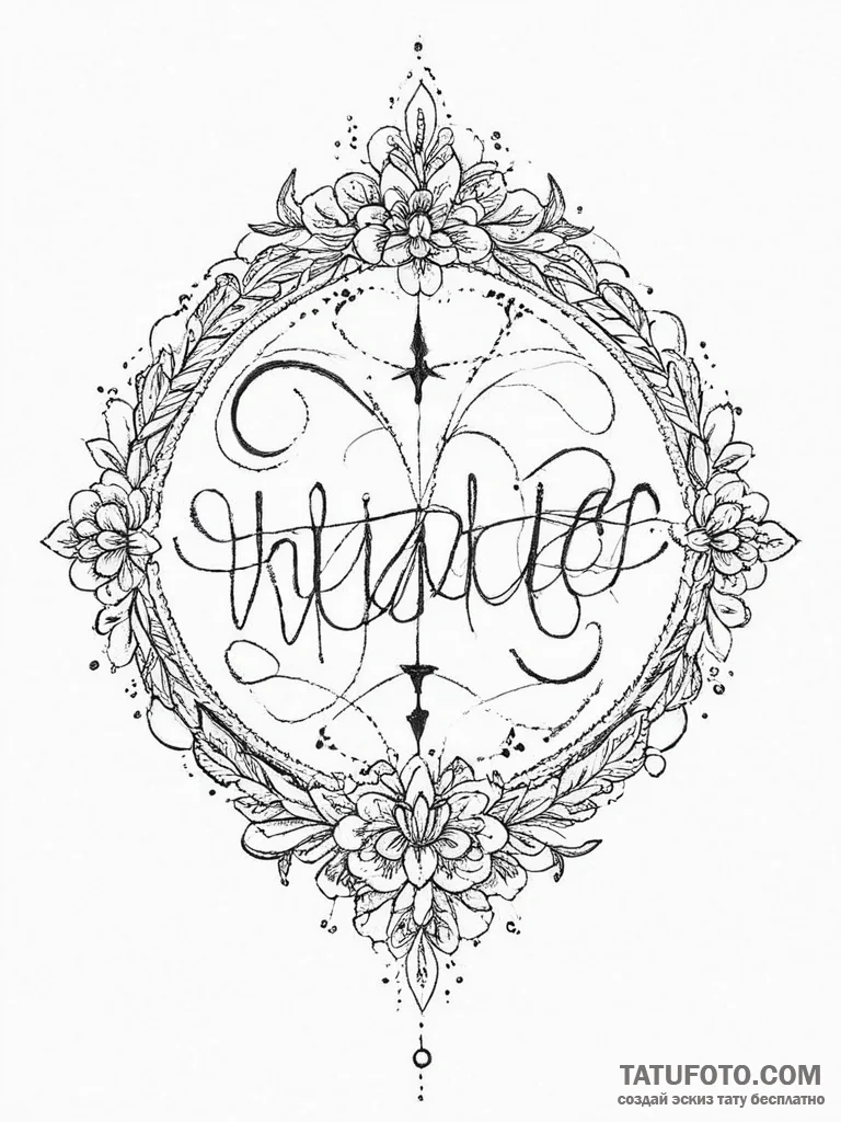 Tattoo sketch slavic embroidery pattern with... - эскиз тату (№1756590166_0, 30.08.2025 21:42) — Tatufoto.com