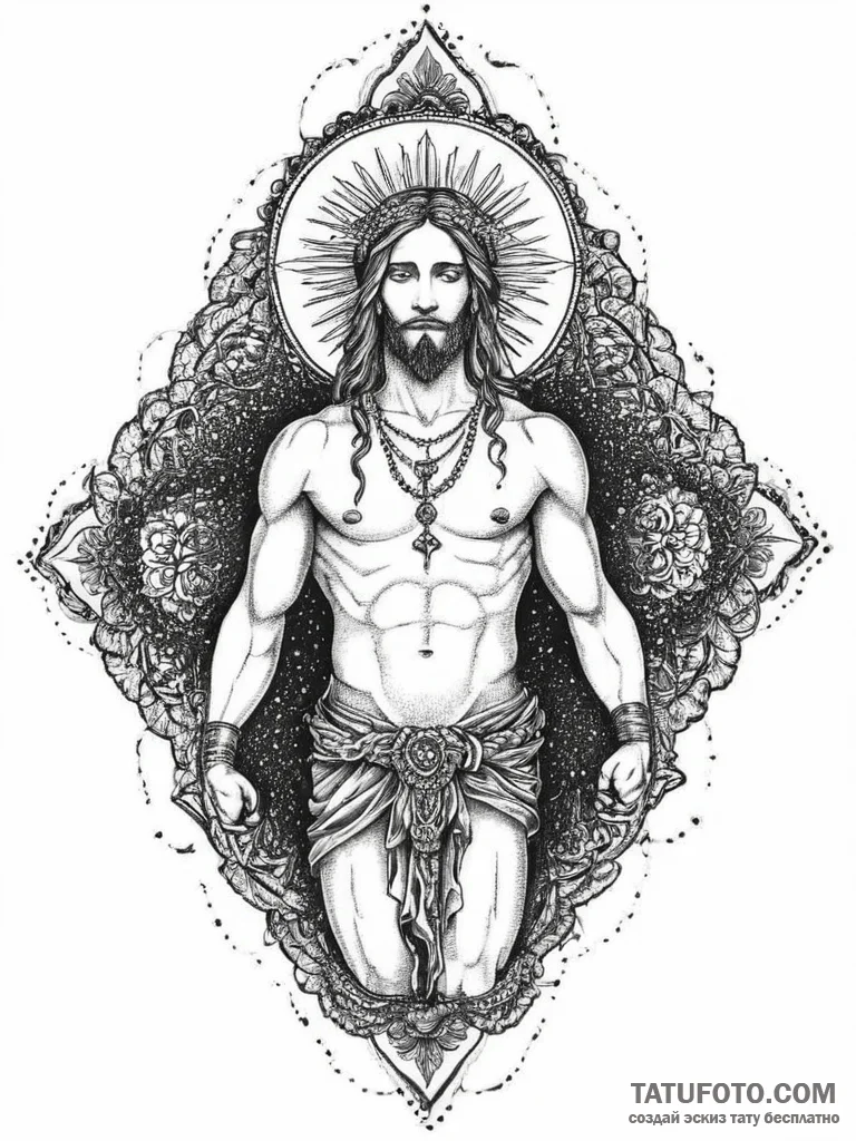 Tattoo sketch holy scene, artistic tattoo ske... - эскиз тату (№1756591579_0, 30.08.2025 22:06) — Tatufoto.com
