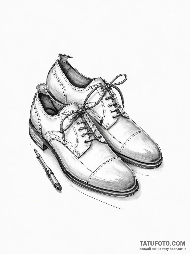 Tattoo sketch cobbler shoe and awl - эскиз тату (№1756591774_0, 30.08.2025 22:09) — Tatufoto.com