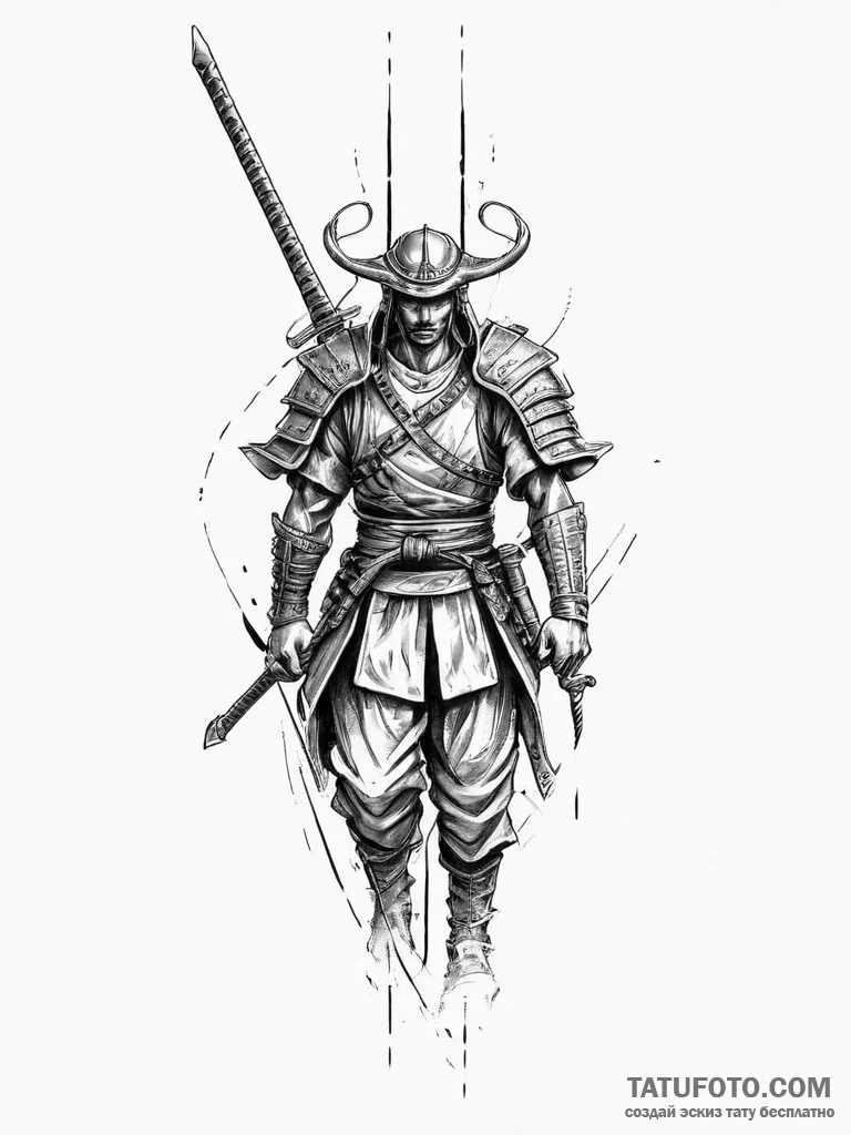Tattoo sketch samurai, concept art for tattoo... - эскиз тату (№1756593994_0, 30.08.2025 22:46) — Tatufoto.com