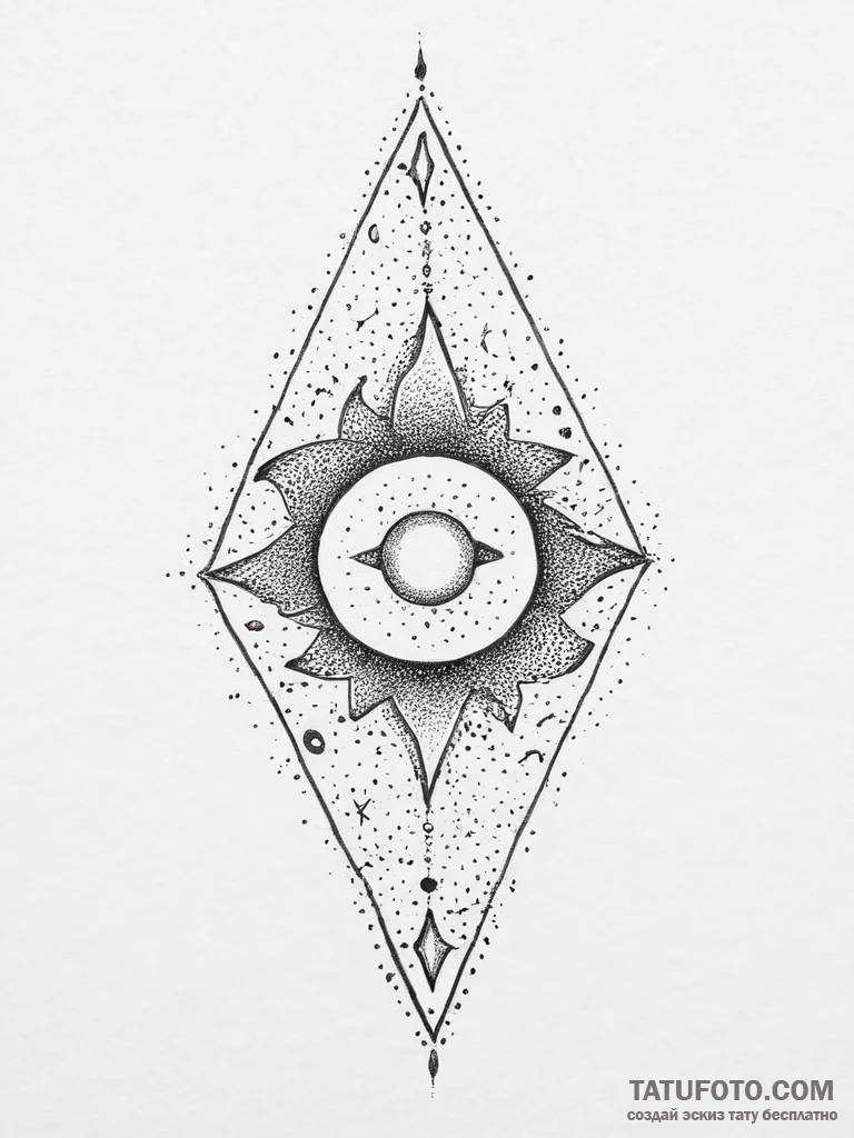Tattoo sketch cosmic source, tattoo drawing o... - эскиз тату (№1756595605_0, 30.08.2025 23:13) — Tatufoto.com