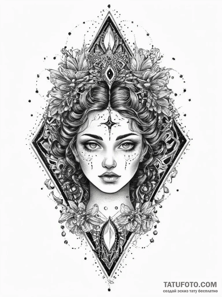 Tattoo sketch holy self, tattoo sketch design... - эскиз тату (№1756596215_0, 30.08.2025 23:23) — Tatufoto.com
