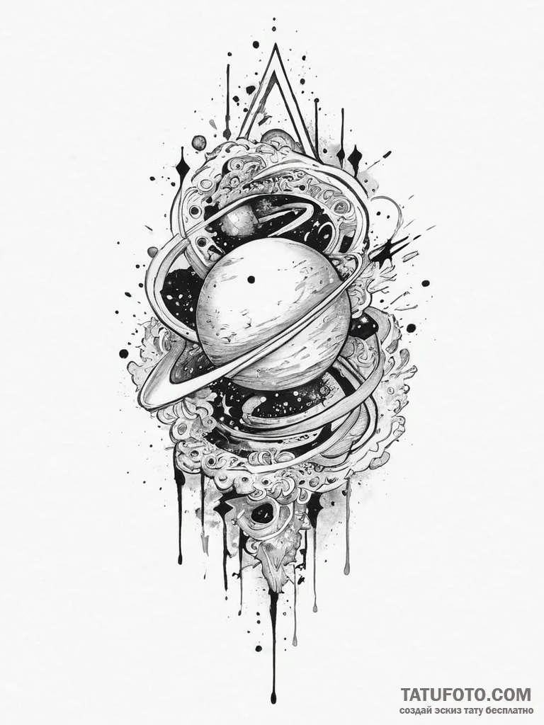 Tattoo sketch cosmic narrative, concept art f... - эскиз тату (№1756597421_0, 30.08.2025 23:43) — Tatufoto.com