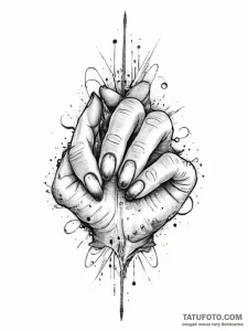 Tattoo sketch hands with a needle, ink illust... - эскиз тату (№1756598465_0, 31.08.2025 00:01) — Tatufoto.com