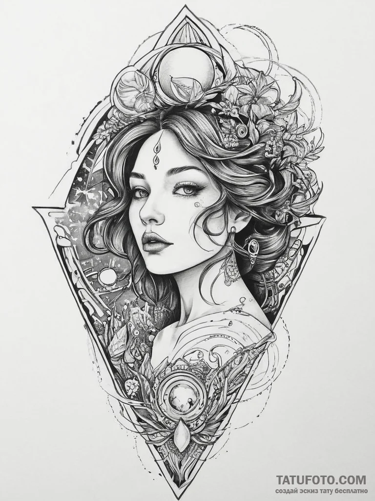 Tattoo sketch cosmic dimension, tattoo line a... - эскиз тату (№1756599081_0, 31.08.2025 00:11) — Tatufoto.com