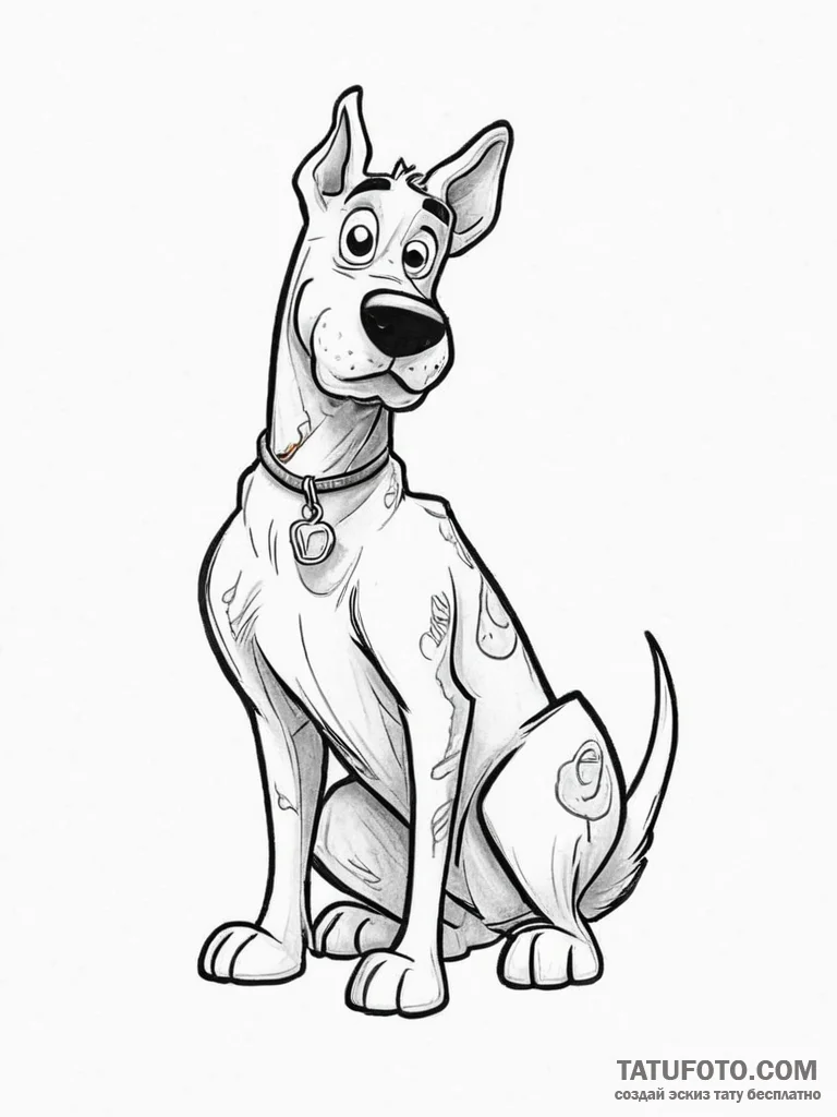 Tattoo sketch scooby-doo with shaggy - эскиз тату (№1756599278_0, 31.08.2025 00:14) — Tatufoto.com