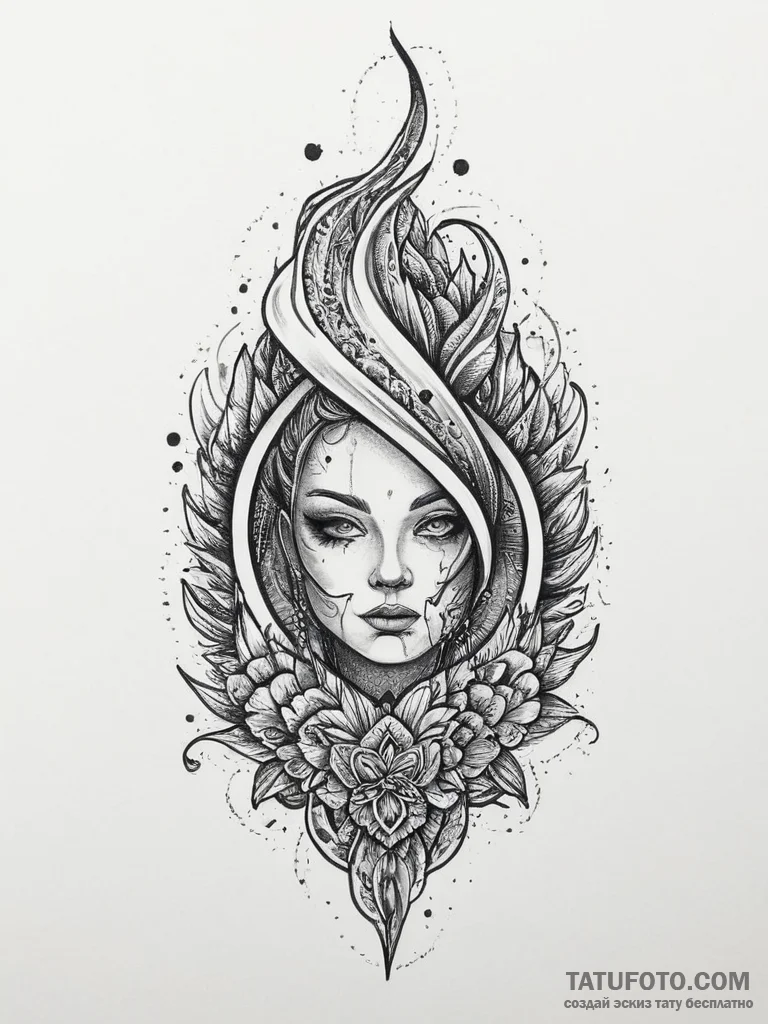 Tattoo sketch stone, concept art for tattoo,... - эскиз тату (№1756599675_0, 31.08.2025 00:21) — Tatufoto.com
