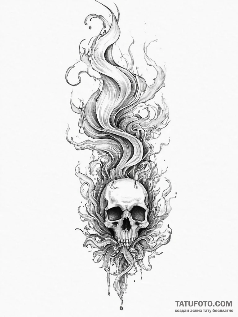 Tattoo sketch smoke - эскиз тату (№1756599878_0, 31.08.2025 00:24) — Tatufoto.com