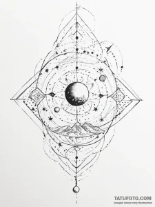 Tattoo sketch cosmic sound - эскиз тату (№1756600680_0, 31.08.2025 00:38) — Tatufoto.com