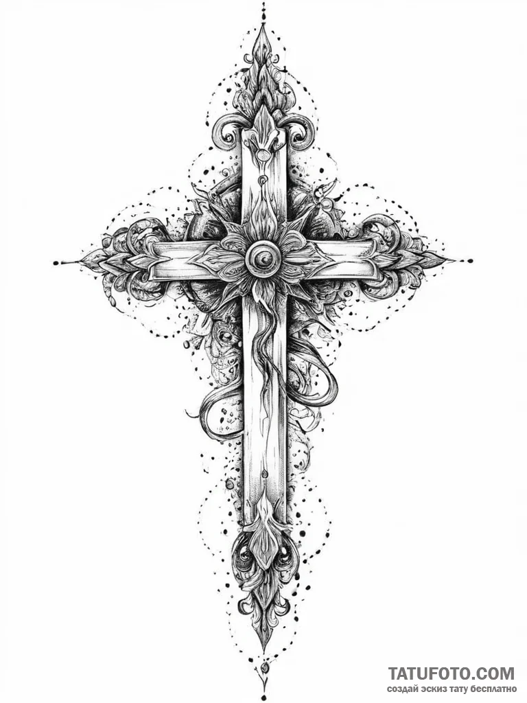 Tattoo sketch cosmic fount, ink illustration... - эскиз тату (№1756602308_0, 31.08.2025 01:05) — Tatufoto.com
