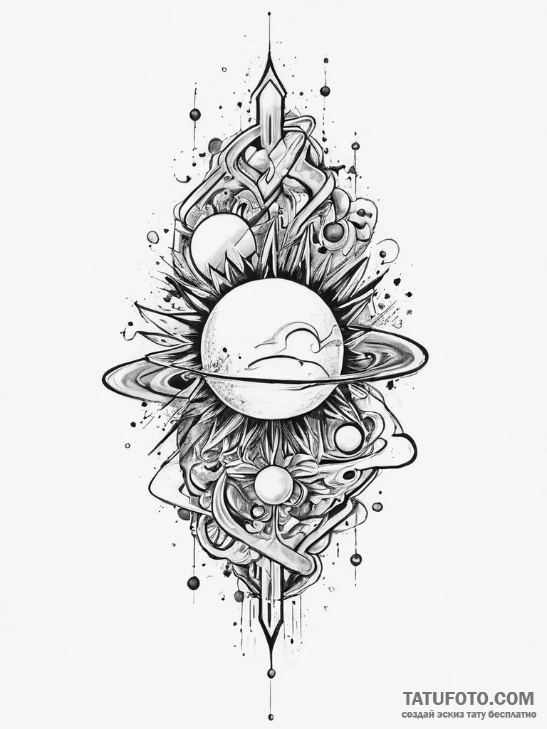 Tattoo sketch cosmic domain, tattoo line art,... - эскиз тату (№1756603123_0, 31.08.2025 01:18) — Tatufoto.com